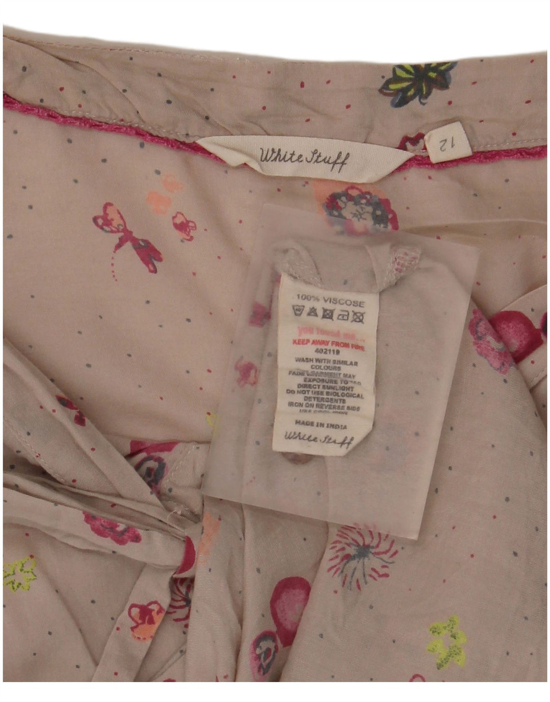 Chemisier White Stuff Femme UK 12 Viscose Florale Beige Moyen