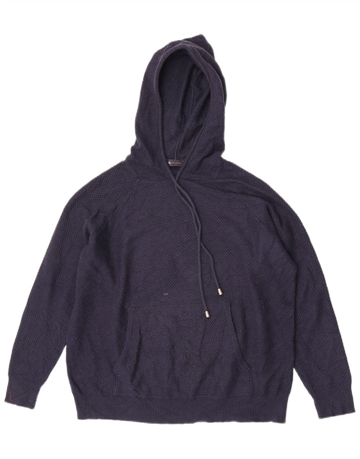 Marks & Spencer Pull à capuche pour femme UK 14 Bleu marine moyen Viscose