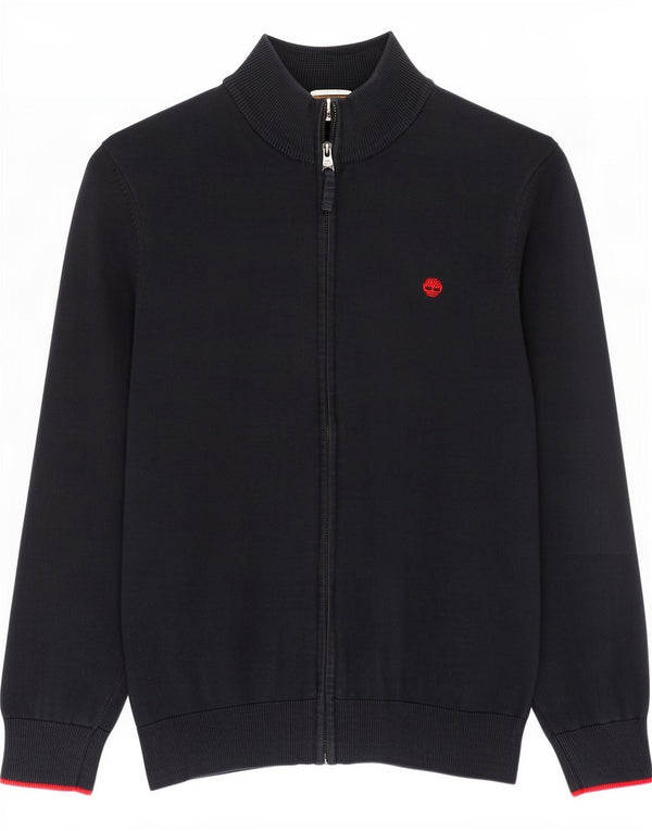 Timberland Cardigan Homme Pull Large Bleu Marine Coton