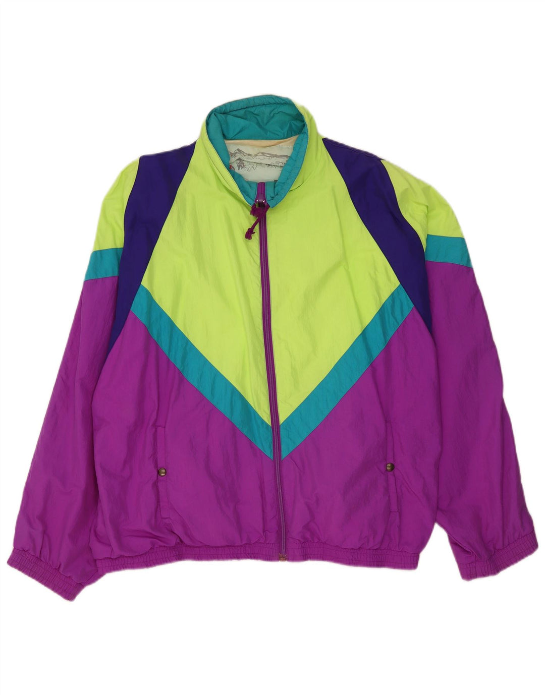 Veste de pluie vintage pour hommes UK 46 3XL Colourblock multicolore