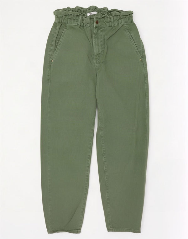 Zara Jean fuselé taille haute pour femme EU 38 Small W28 L26 Coton vert
