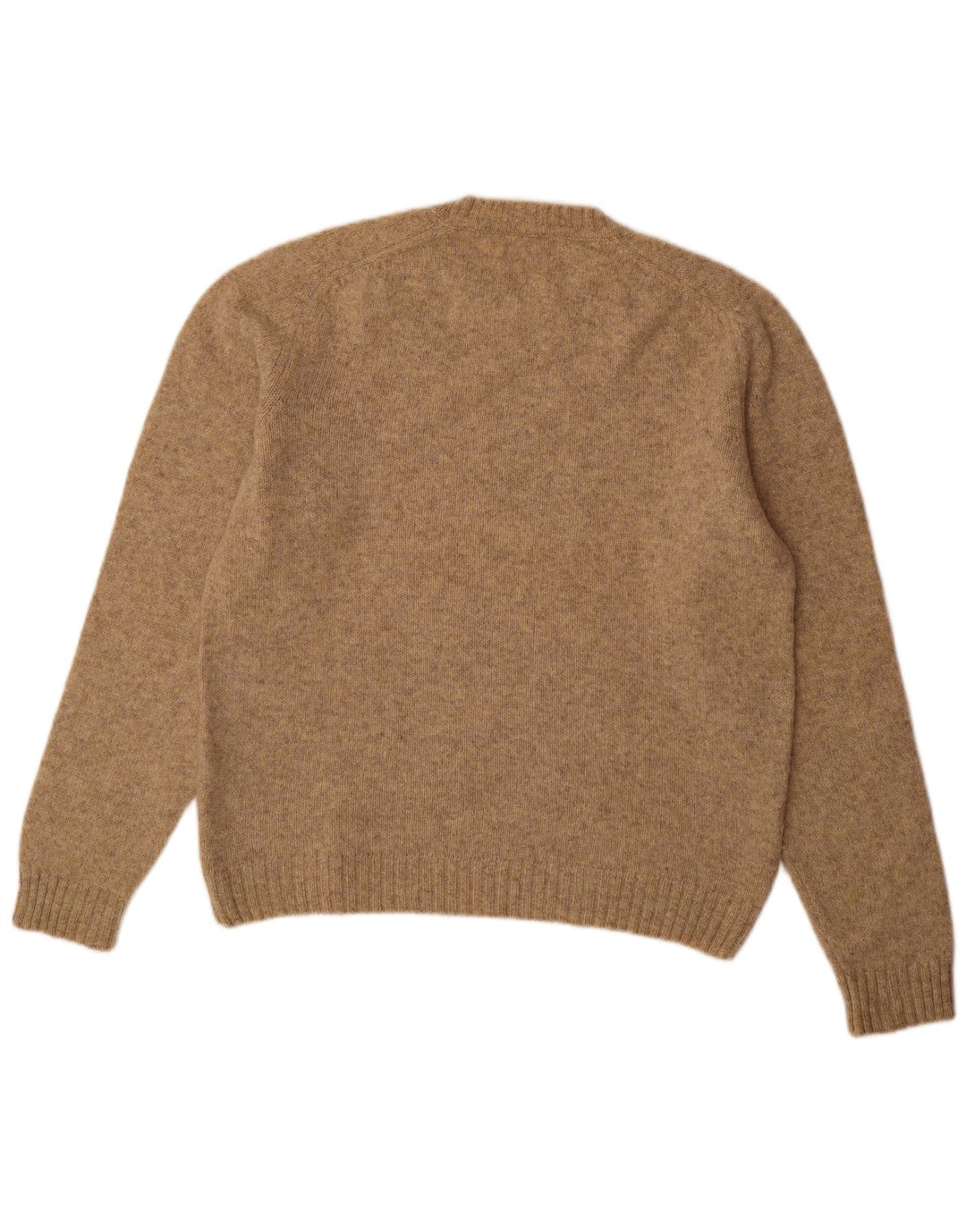 Zara Pull à col rond pour homme en laine mouchetée beige