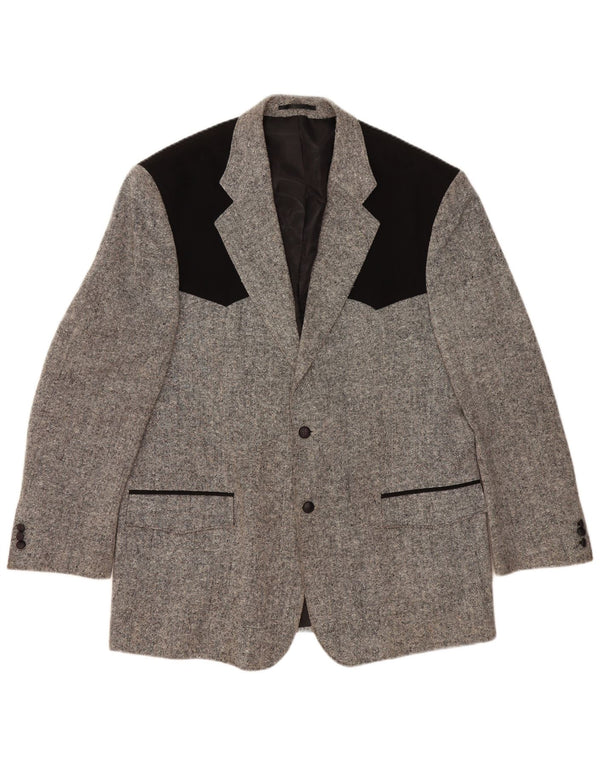 STOCKERPOINT Veste Blazer 2 Boutons Homme UK 44 2XL Gris Colorblock Laine