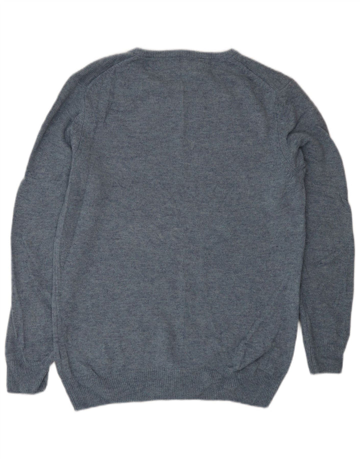 Marks & Spencer Pull col bateau pour homme en laine bleu moyen classique