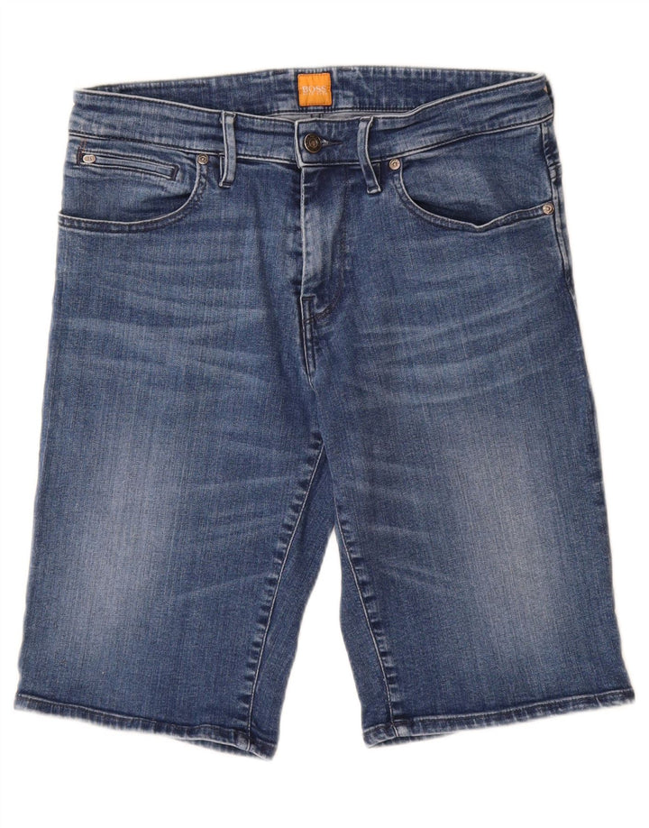 HUGO BOSS Short en jean W33 en coton bleu moyen