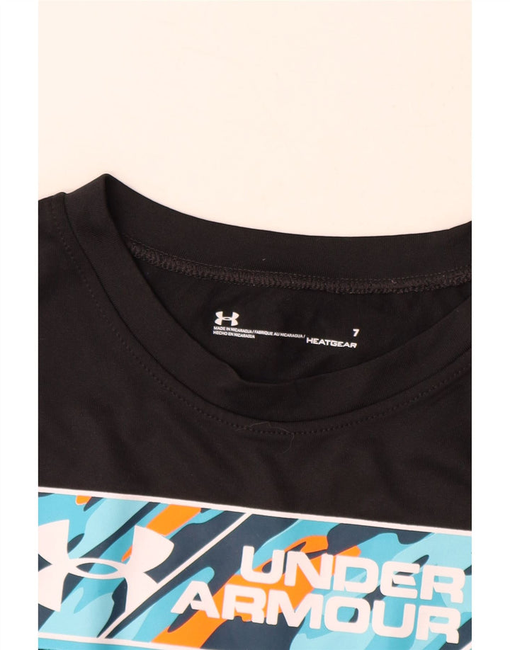UNDER ARMOUR T-shirt graphique Heat Gear pour garçon 6-7 ans Noir