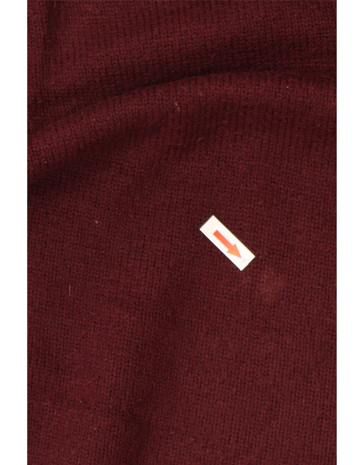 Zara Pull Col V Homme Bordeaux Moyen