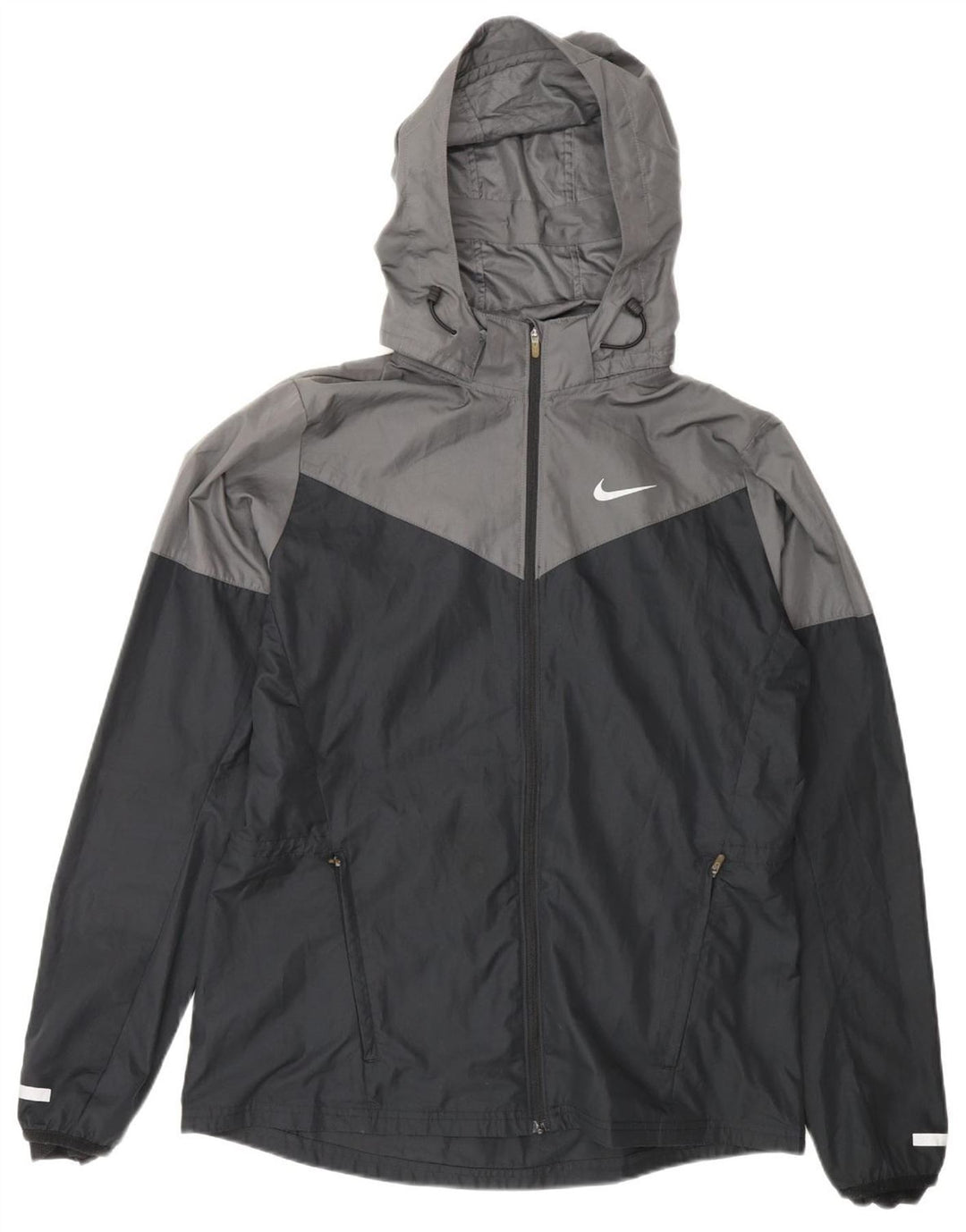 NIKE Veste de pluie à capuche pour homme UK 38 Polyester color block noir moyen