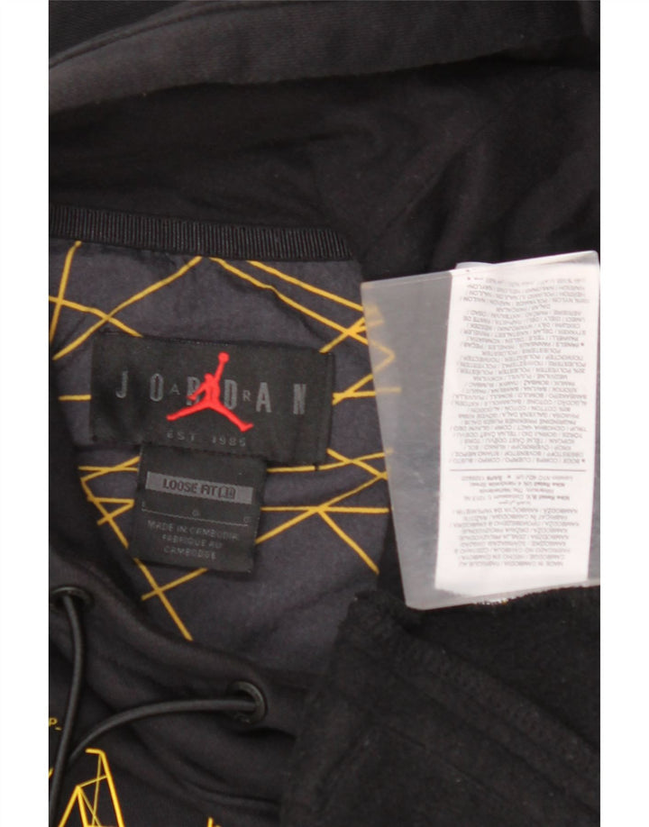 JORDAN Pull à capuche coupe ample Paris Graphic pour hommes, grand noir géométrique