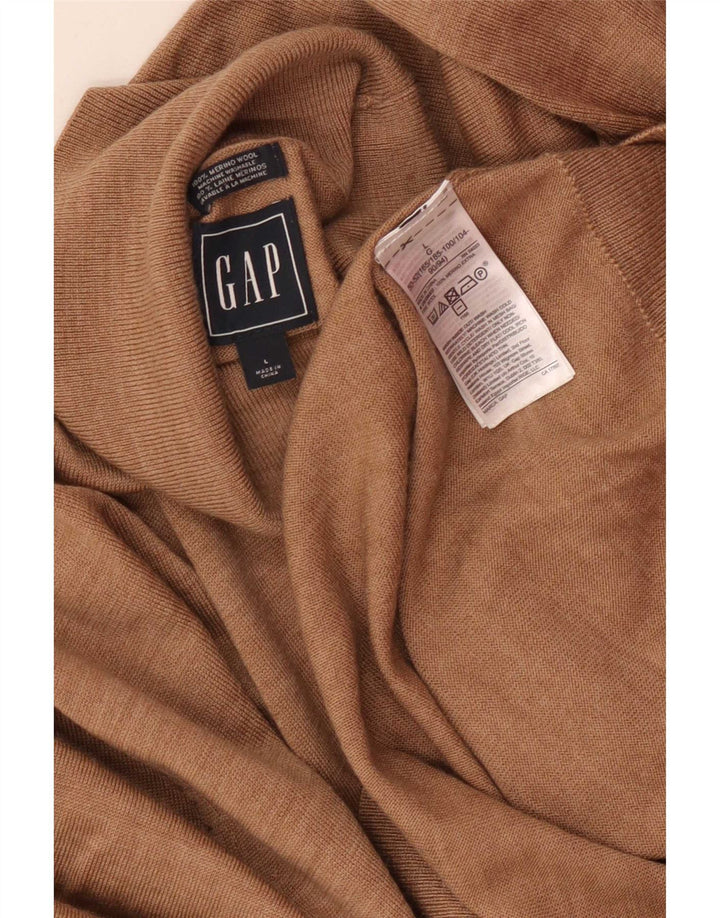 Gap Pull Col Roulé Homme Grande Laine Mérinos Mouchetée Beige