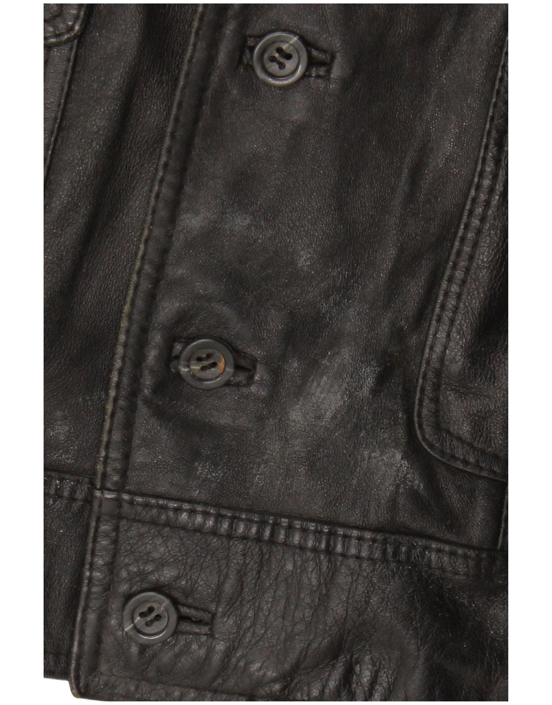 Veste en cuir femme vintage UK 12 Noir Moyen