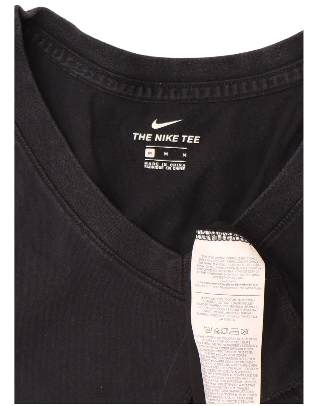 Nike T-Shirt Femme UK 14 Coton Noir Moyen