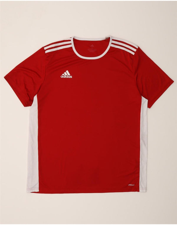 Adidas Hommes Aeroready T-Shirt Top XL Rouge Colorblock Polyester