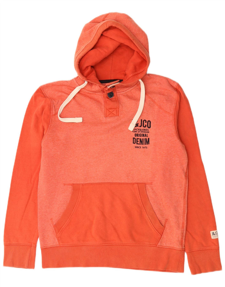 Jack & Jones Pull à Capuche Graphic Button Neck Homme Rose Moyen Colourblock