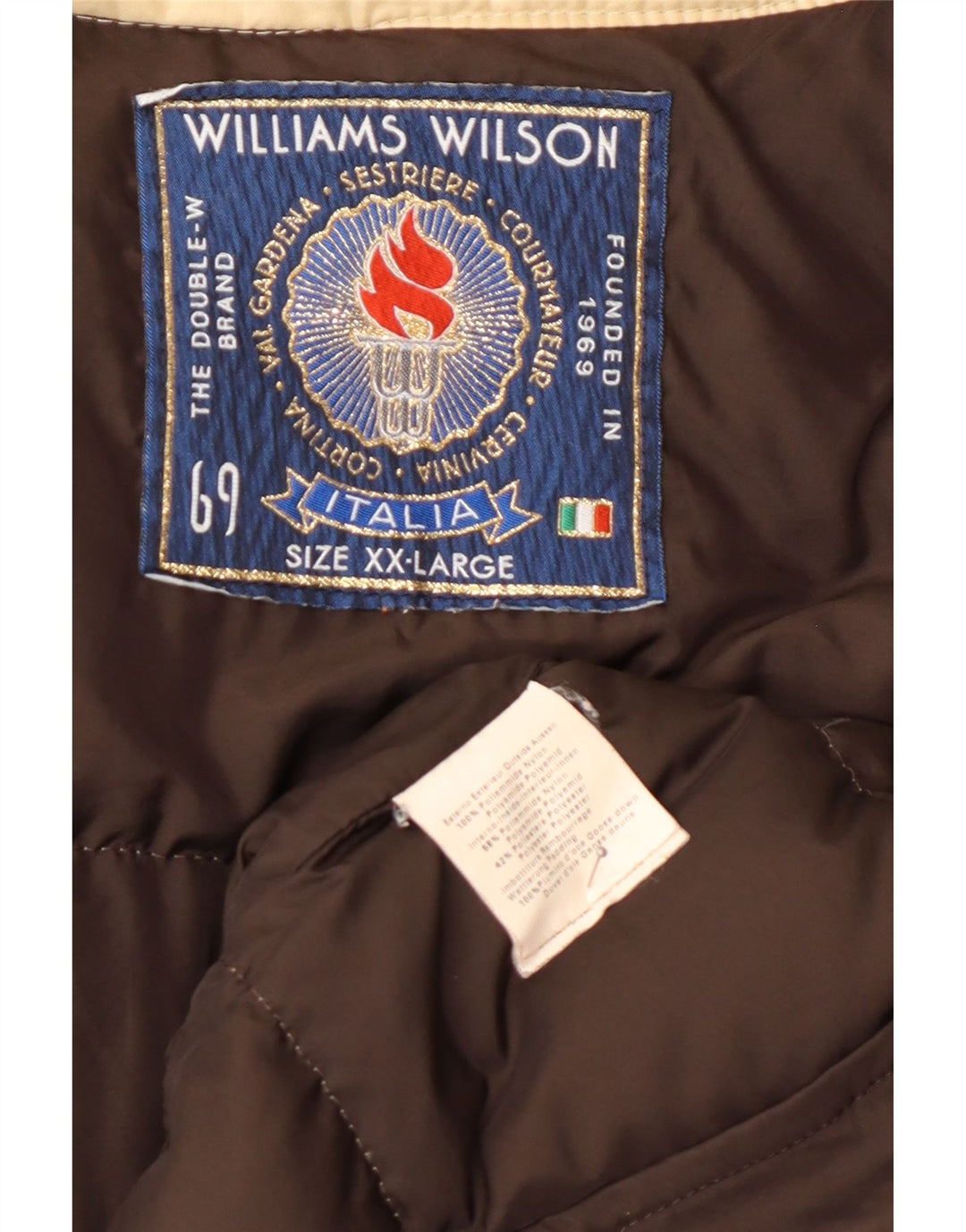 Williams Wilson Veste matelassée pour homme UK 44 2XL Beige Polyamide