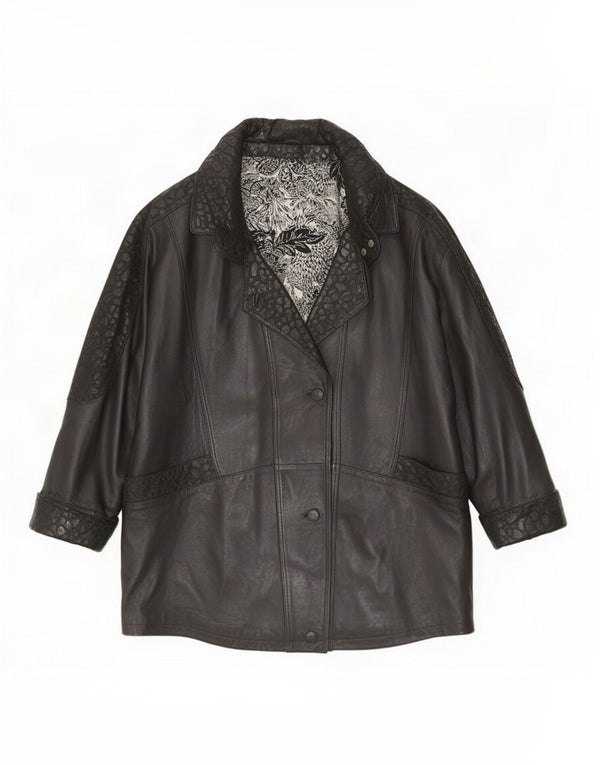 Maddox Manteau en cuir surdimensionné pour femme EU 44 XL Noir