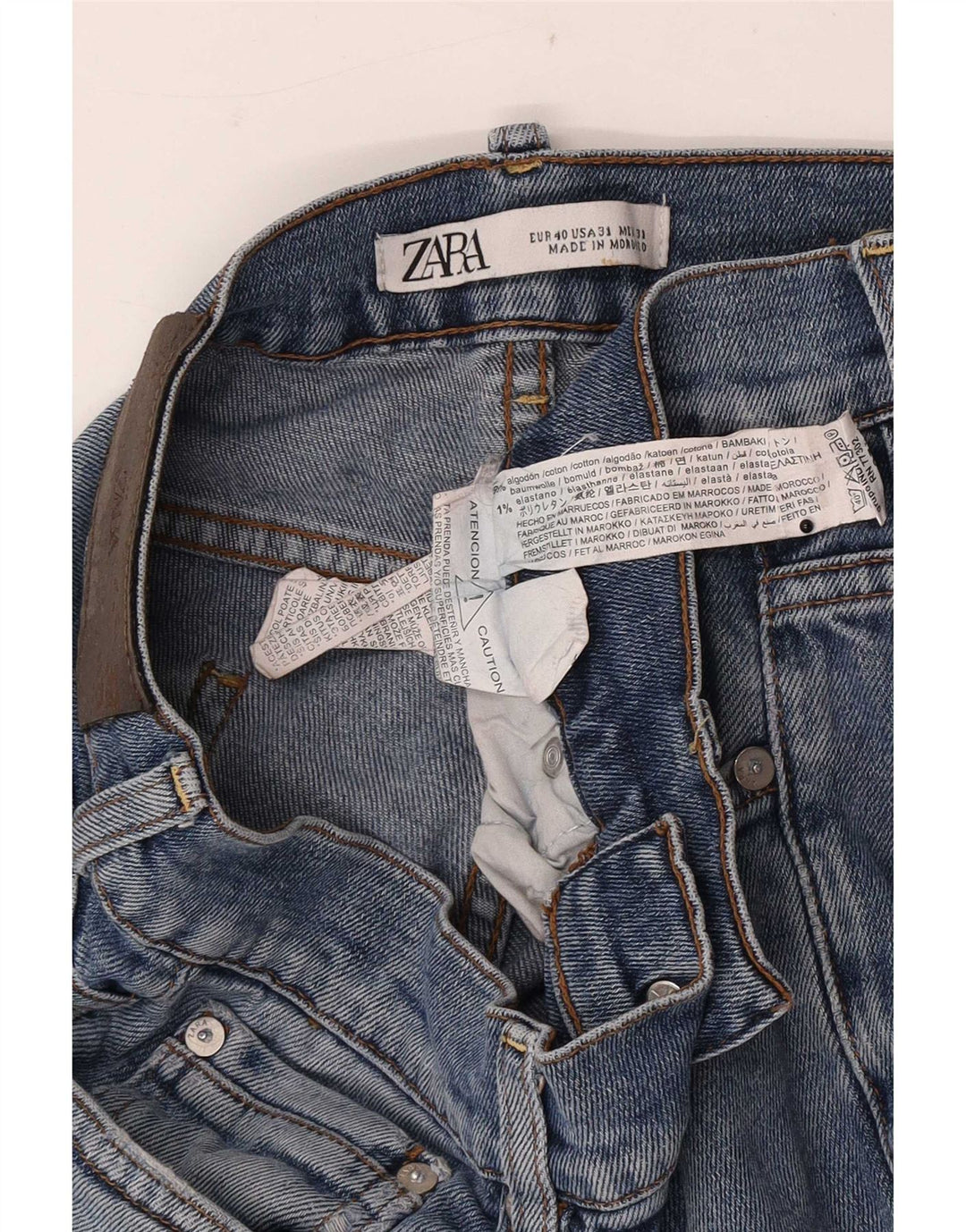 Zara Jean Slim Homme Moyen W31 L29 Bleu Coton