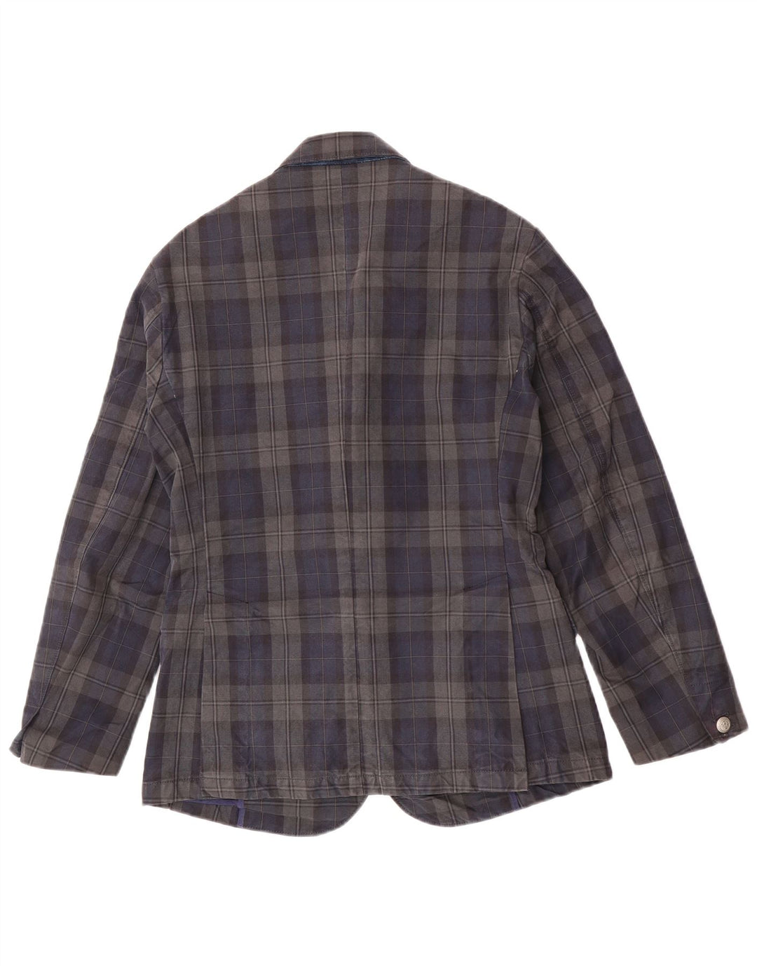 Jaggy Veste Blazer 3 Boutons Homme IT 48 Bleu Marine Moyen à Carreaux Coton