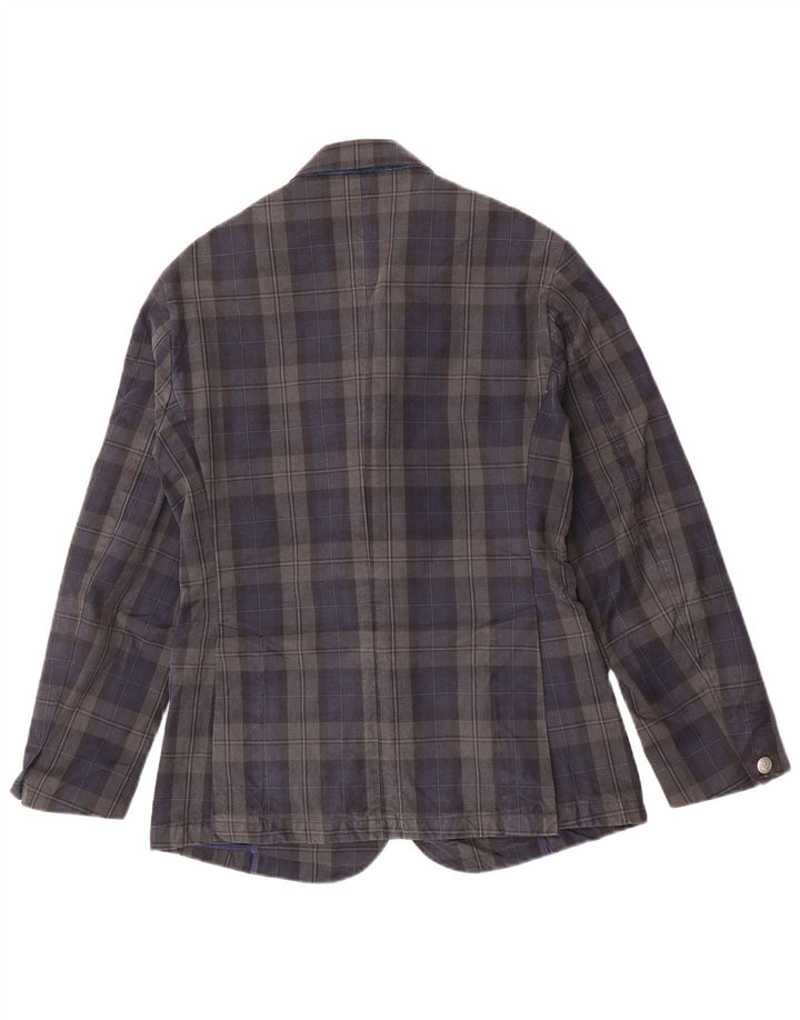 Jaggy Veste Blazer 3 Boutons Homme IT 48 Bleu Marine Moyen à Carreaux Coton