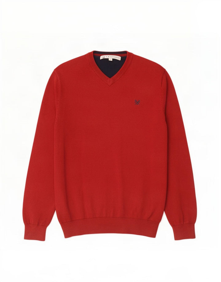 J. Crew Pull Col V Homme Rouge Moyen Coton