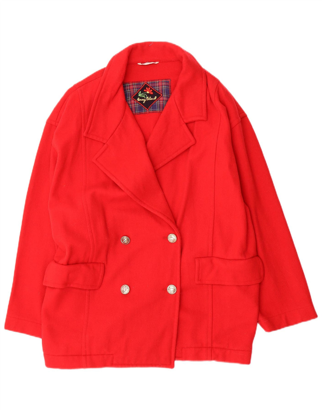 Penny Black Manteau surdimensionné à double boutonnage pour femme UK 12 Laine rouge moyen