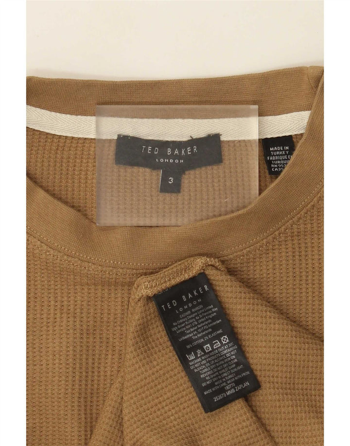 Ted Baker Haut à manches longues pour homme Taille 3 Coton beige moyen