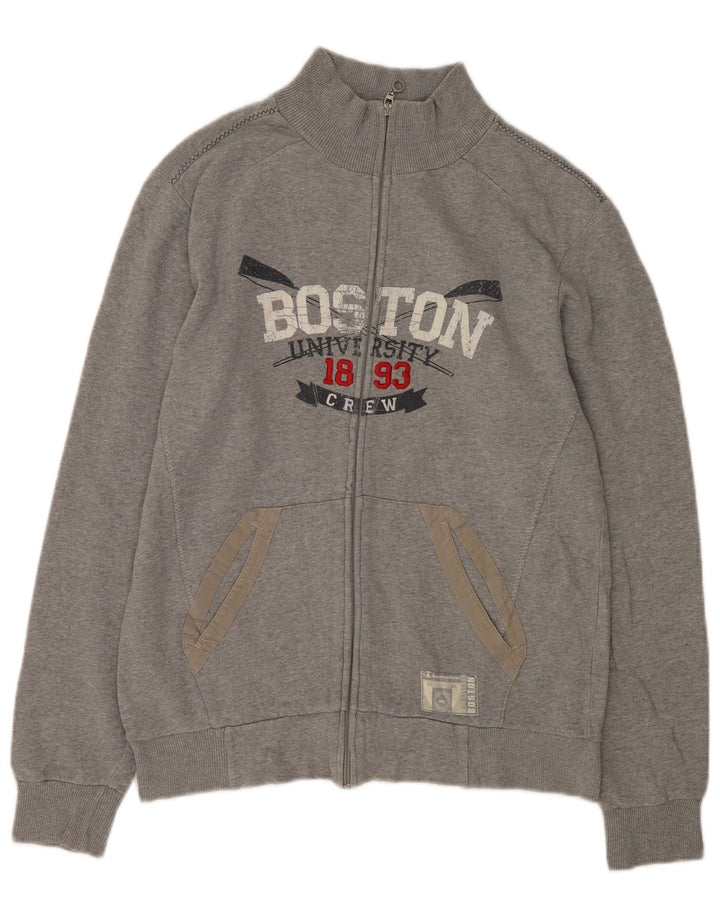 Champion Veste de Survêtement Boston Graphic Homme Grand Gris Coton