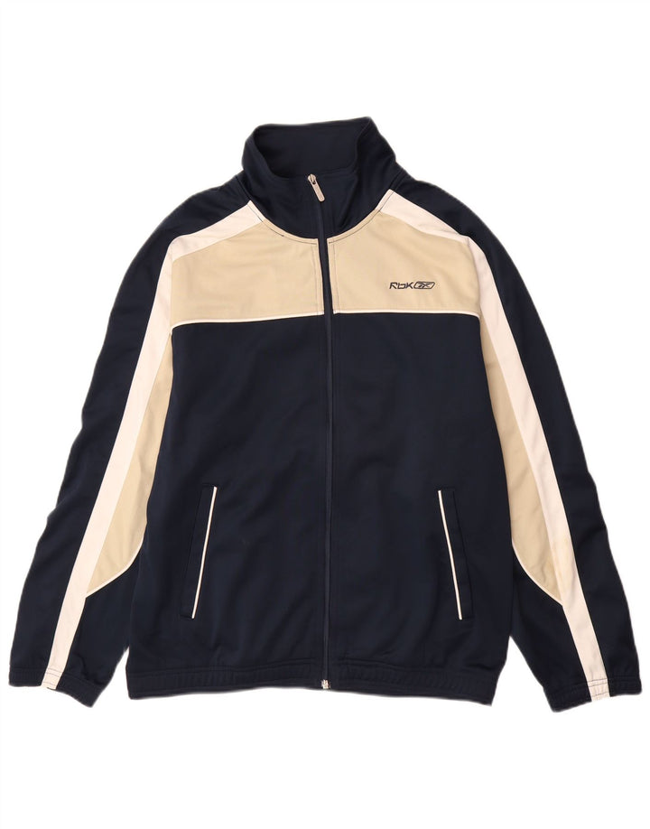 REEBOK Veste de Survêtement Homme Bleu Marine Moyen Colorblock Polyester