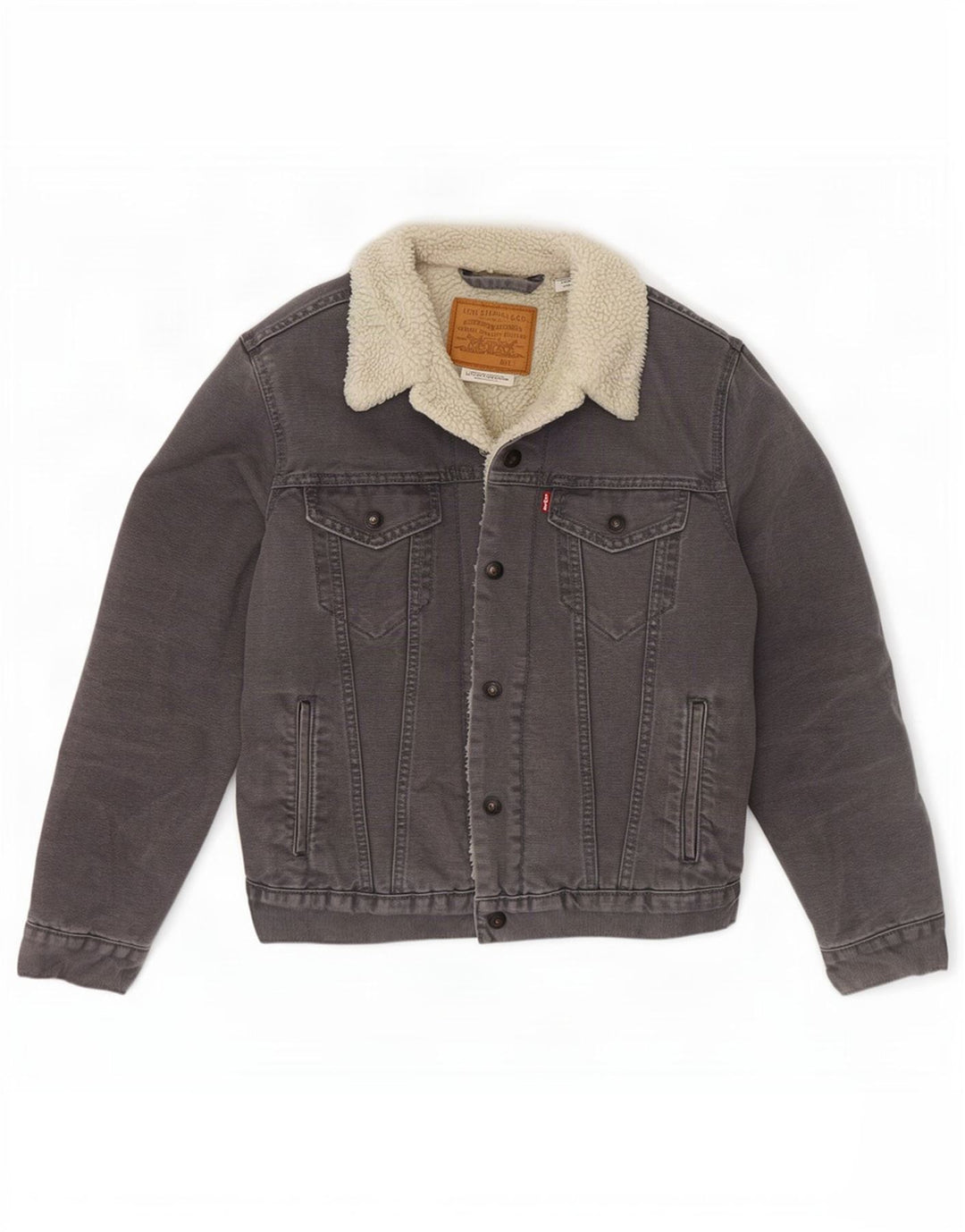 Levi's Veste Sherpa en Jean Homme UK 36 Petit Gris Coton