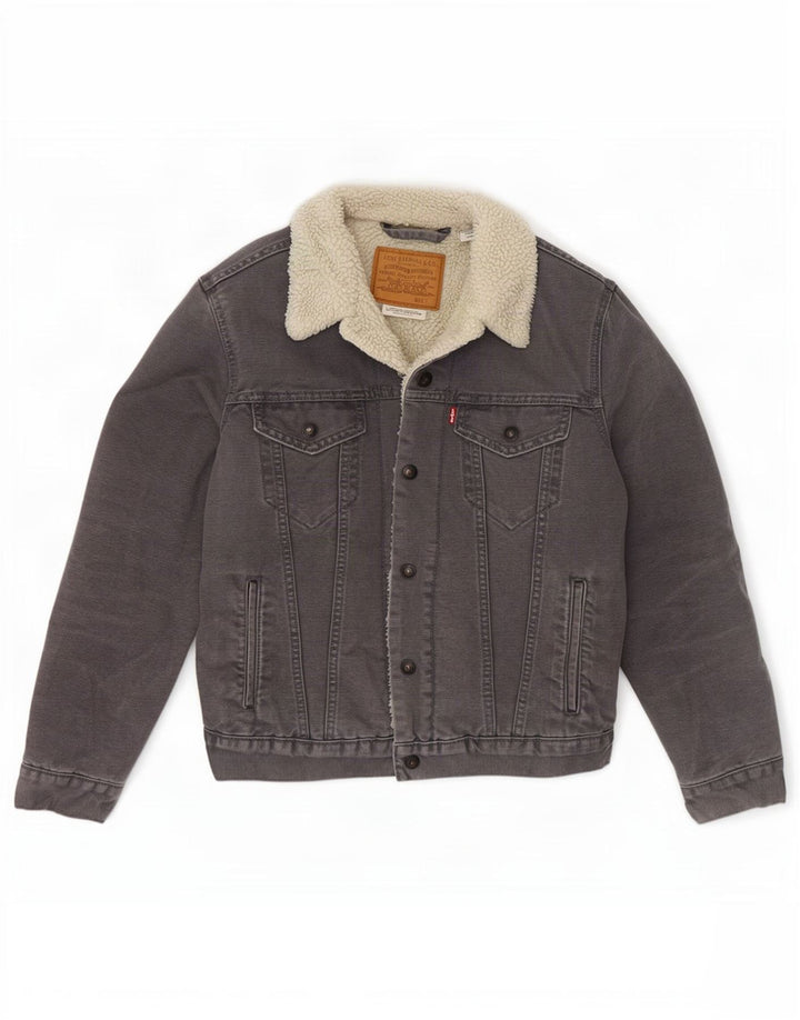 Levi's Veste Sherpa en Jean Homme UK 36 Petit Gris Coton