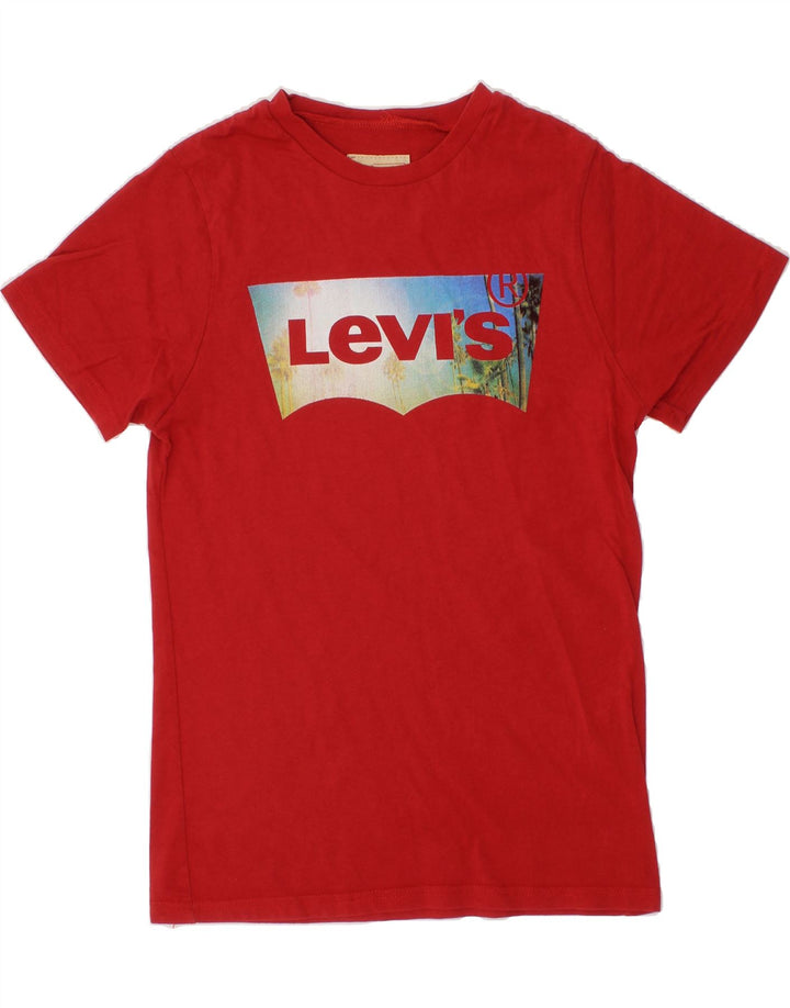 LEVI'S Boys Graphic T-Shirt Top 9-10 Years Red Cotton Vintage Levi's and Second-Hand Levi's from Messina Hembry 