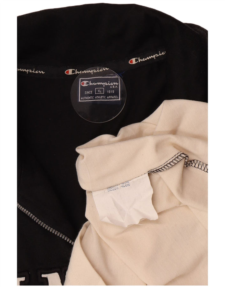 Champion Haut de Survêtement Graphique à Col Zippé pour Homme XL Noir Colorblock