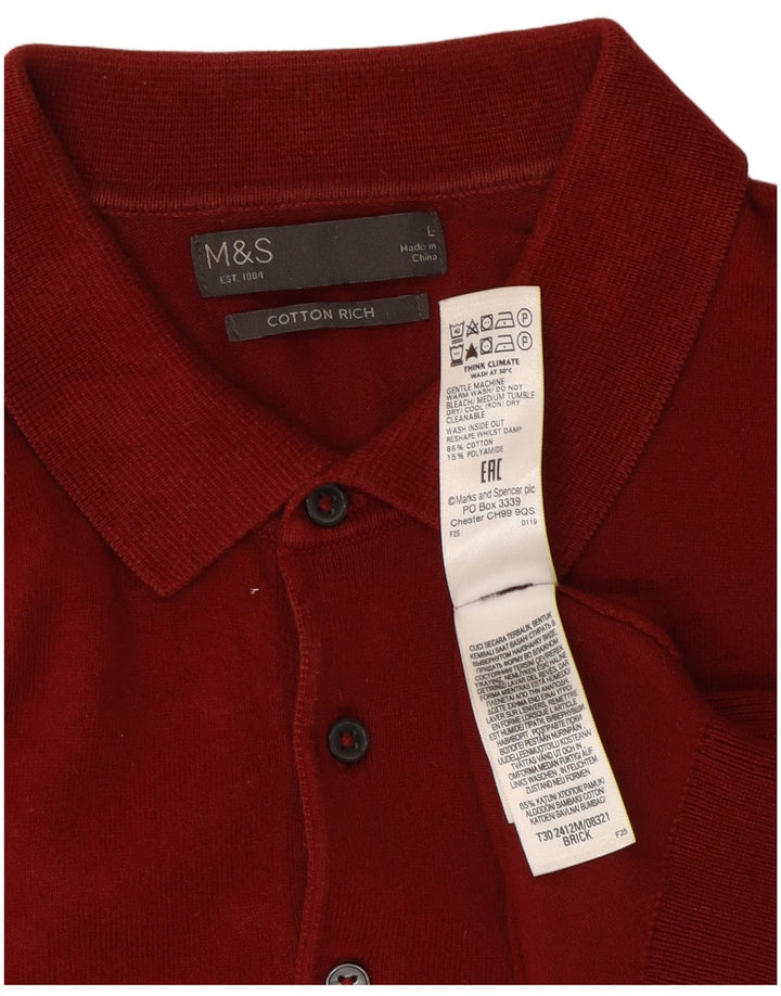 Marks & Spencer Polo Homme Grand Rouge Coton