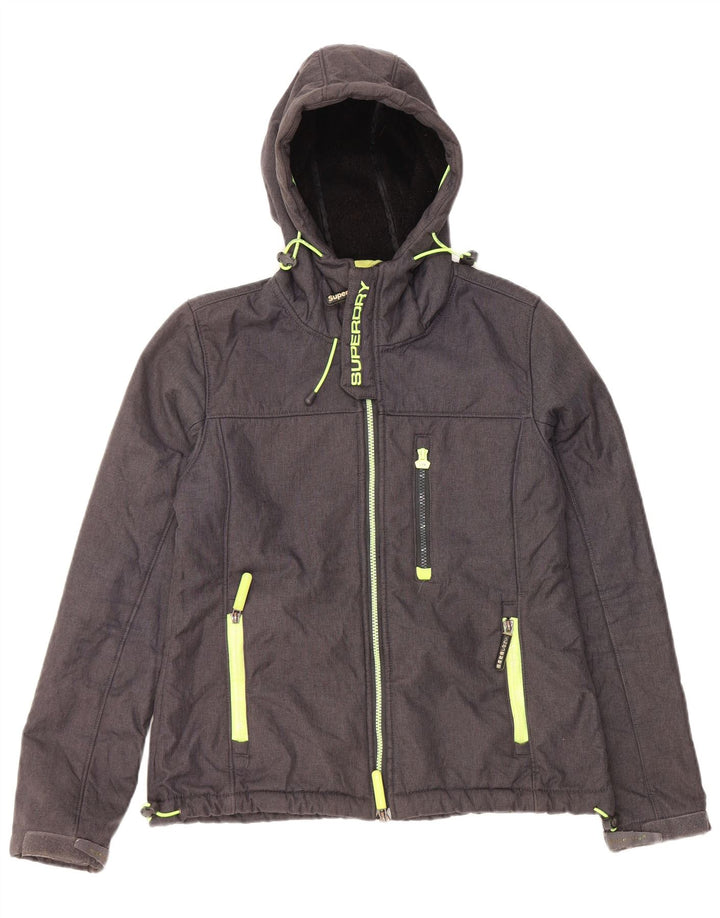 Superdry Veste coupe-vent Windtrekker pour femme UK 16 Large Gris Polyester