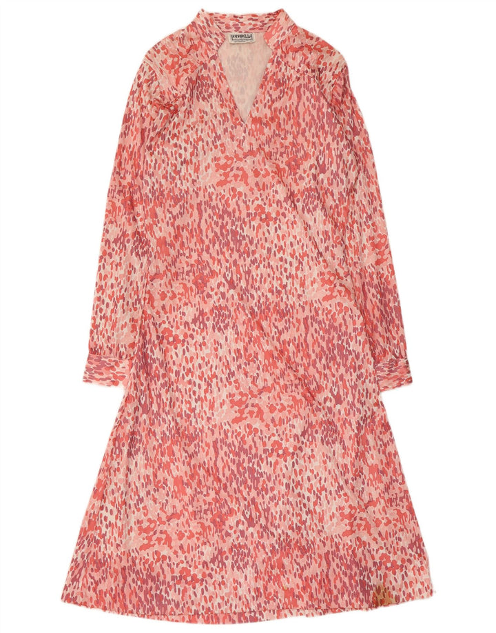 ANNARELLA Robe trapèze à manches longues pour femme IT 46 Large Rose à pois