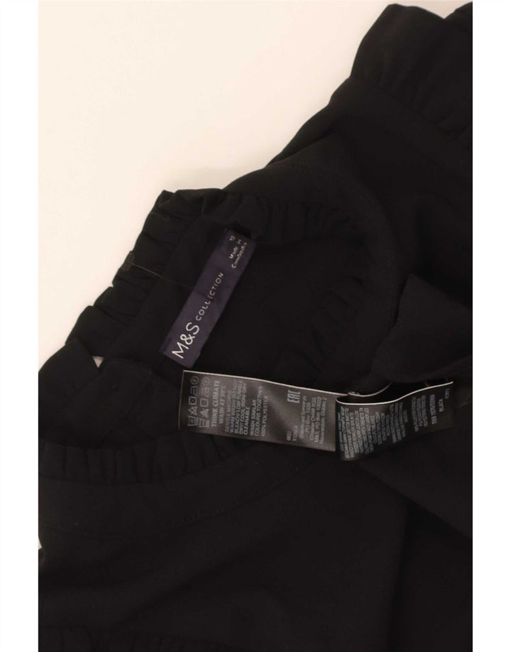 Marks & Spencer Robe droite à manches longues pour femme UK 12 Noir moyen