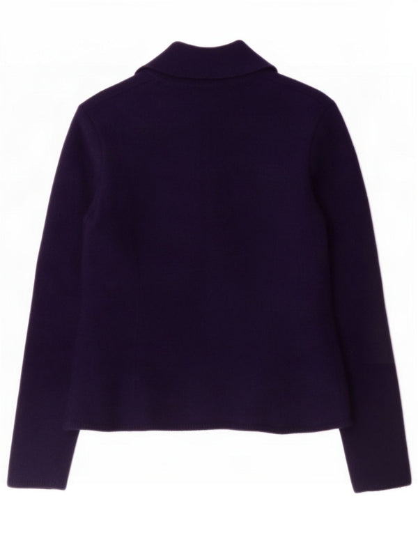 Zara Veste Blazer Femme UK 14 Laine Bleu Marine Moyen