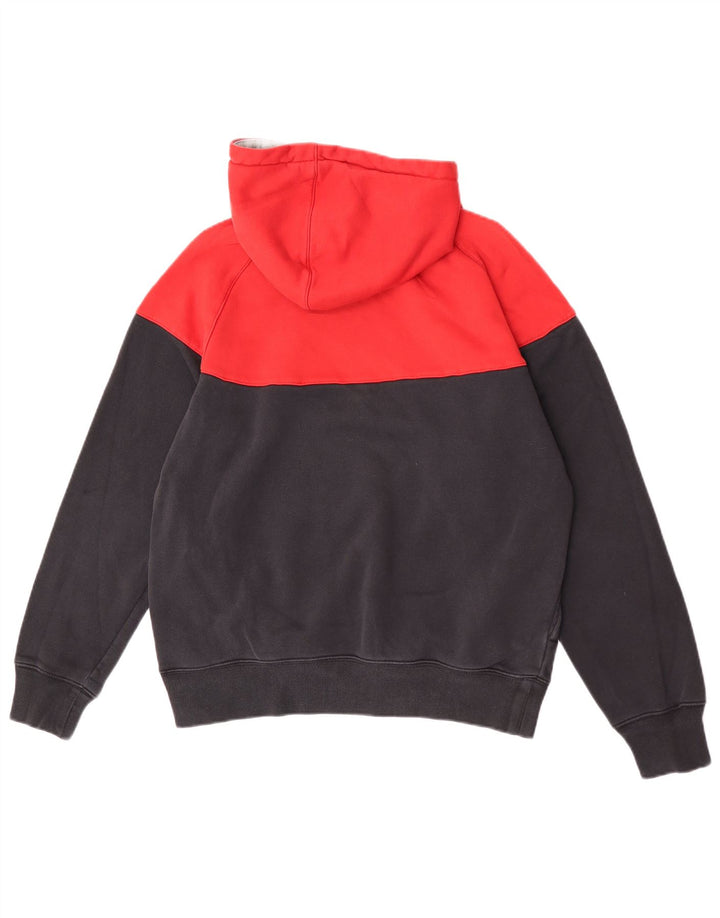 Nike Pull à capuche coupe classique en coton color block rouge moyen pour homme
