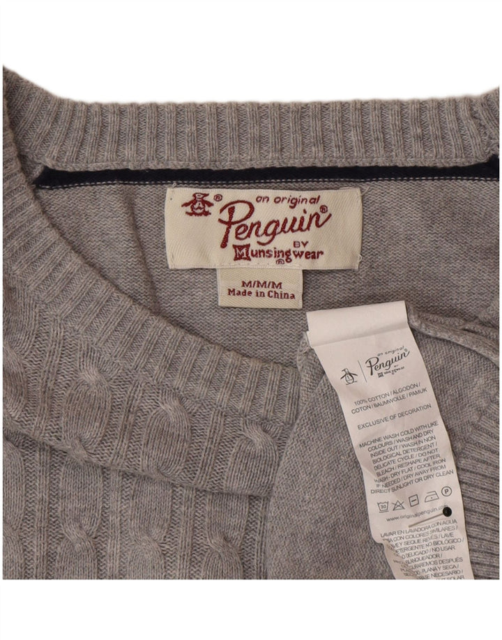 Penguin Pull Col Bateau Homme Gris Moyen Coton