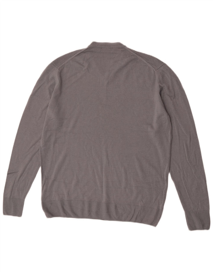 Zara Pull Col V Homme XL Gris Laine