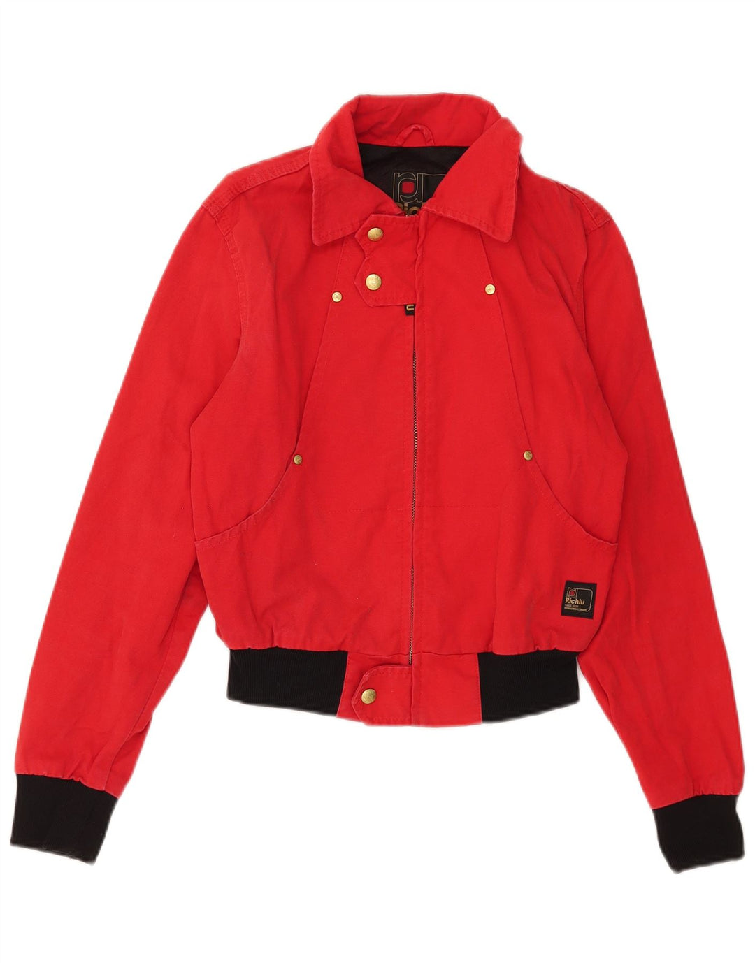 Richlu Veste Bomber Femme UK 12 Coton Colorblock Rouge Moyen