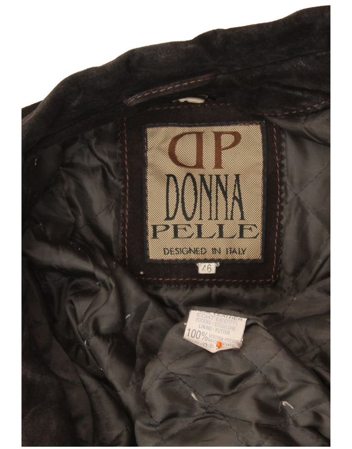 VINTAGE Veste en daim femme IT 46 Grand cuir marron