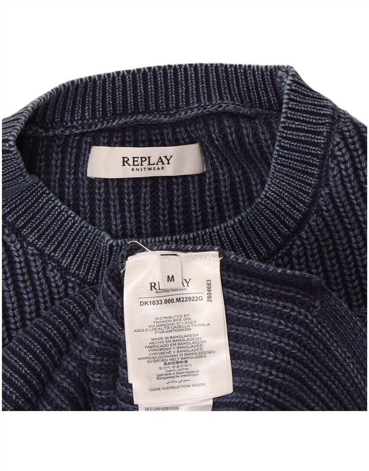 REPLAY Débardeur Femme UK 14 Medium Bleu Marine Coton
