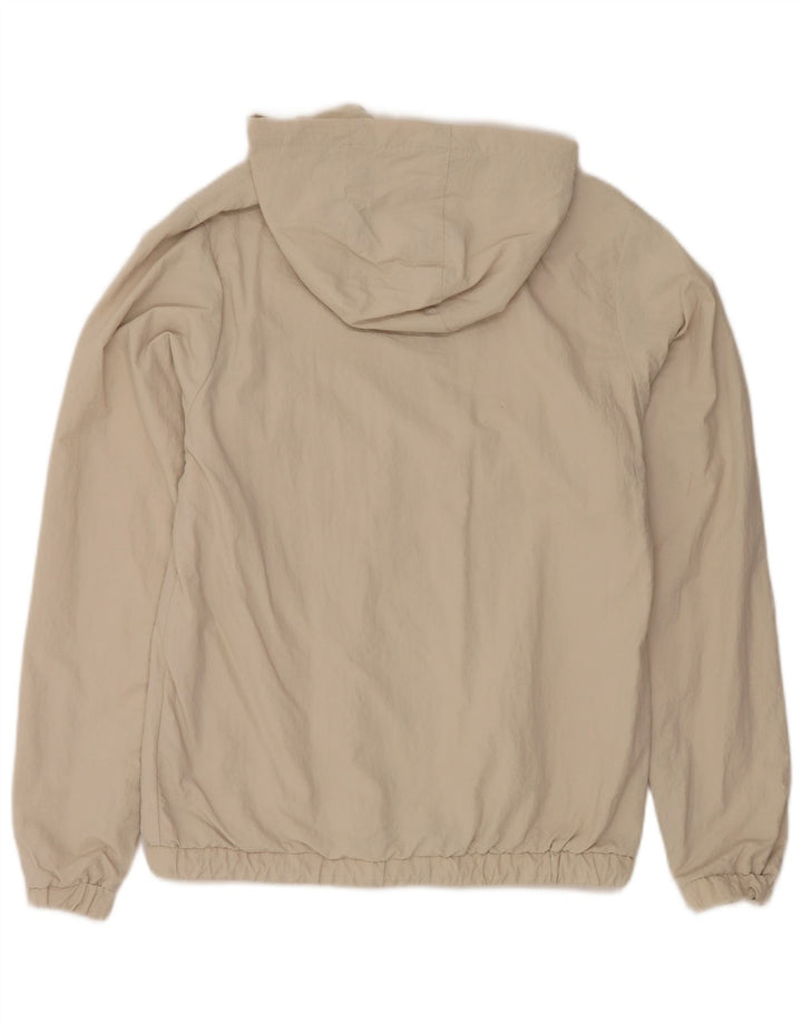 Ellesse Veste de pluie surdimensionnée à capuche pour femme UK 8 Small Beige Nylon