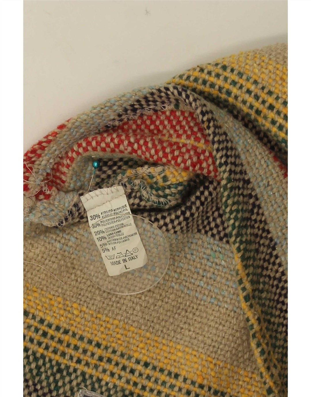 gilet homme vintage grand acrylique rayé multicolore