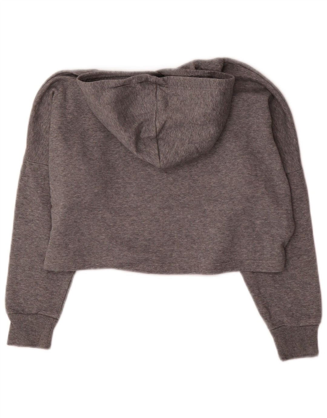 PUMA Pull à capuche court graphique pour fille 9-10 ans Gris Coton