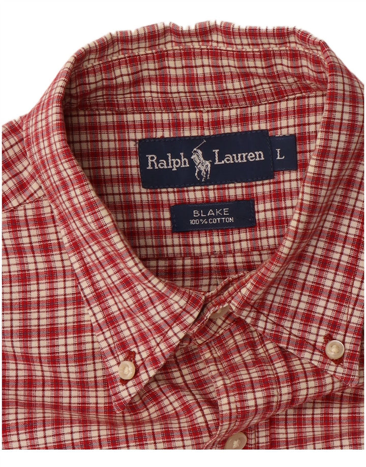 Ralph Lauren Chemise Blake pour homme en coton à carreaux rouges
