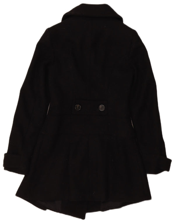 Benetton Manteau Croisé Femme IT 40 Petite Laine Noire