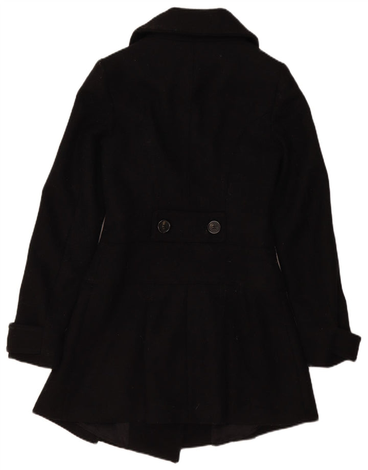 Benetton Manteau Croisé Femme IT 40 Petite Laine Noire