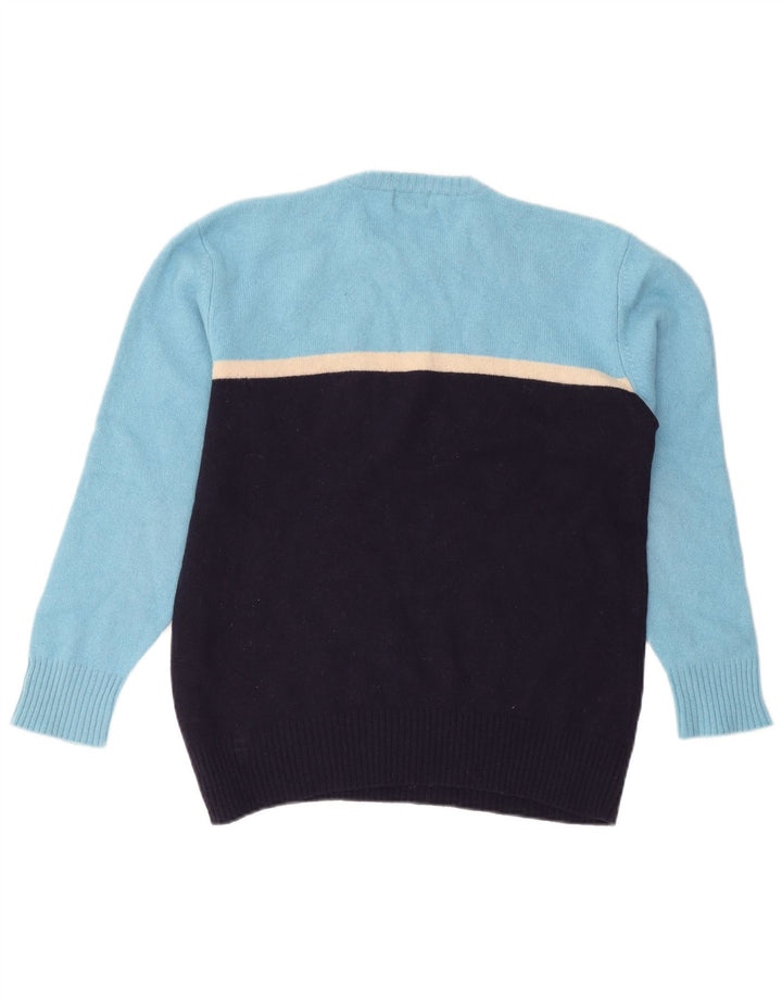 Kappa Pull à col rond pour homme XL en laine color block bleu